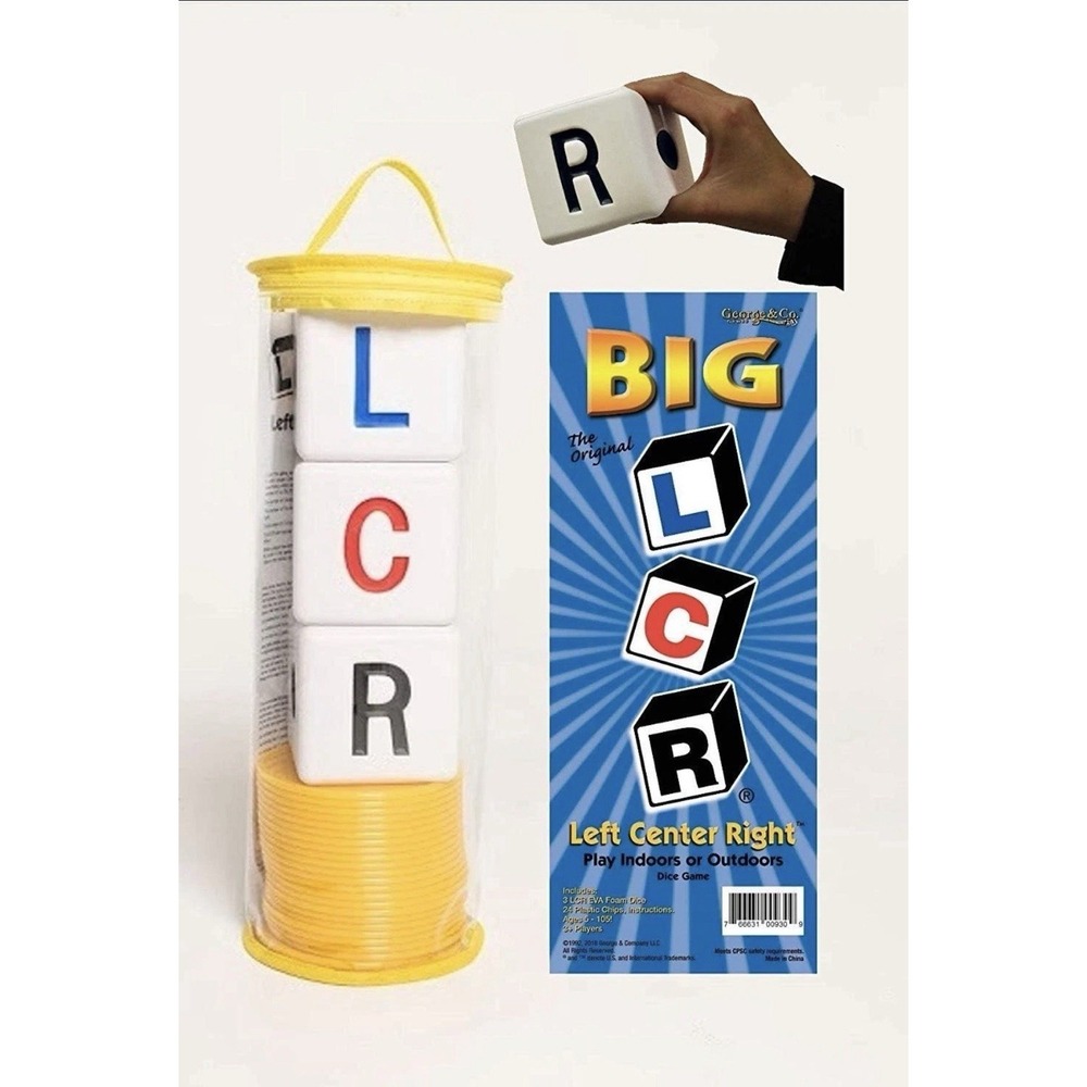 THE ORIGINAL BIG LCR® LEFT CENTER RIGHT™ DICE GAME - ZIP BAG (YELLOW)